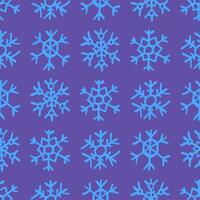 Seamless background of hand drawn snowflakes. Christmas and New Year decoration elements. Vector illustration.