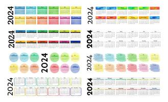 calendario para 2024 aislado en un blanco antecedentes vector