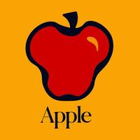 manzana rojo logo vector ilustración.