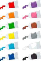 set of tubes of paint. vector illustration