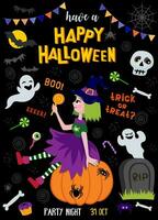 halloween party invitation. vector image