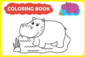 coloring book for children. vector illustration of African animal