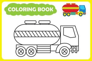 template for children's coloring book. color example. passenger car vector illustration