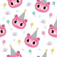 funny seamless patterns for babies. funny animals in cartoon style for birthday decoration. vector illustration