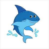 funny sea animal isolated on transparent background. vector illustration