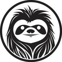 Lazy Languor Logo Tranquil Sloth Mastery Black Beauty in Canopy Zenful Charm vector