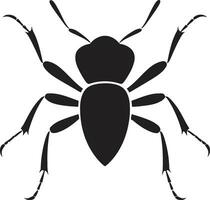 Elegant Ant Silhouette Black Vector Logo Beauty Ant in Shadows Bold Black Vector Emblem