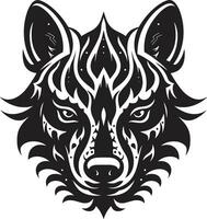 Sleek Lines Midnight Hunter Symbol Graceful Hyena Head Icon Geometric Appeal vector
