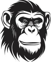 Chimpanzee Silhouette in Black A Modern Classic Chimp Charm Elegant Primate Symbol vector