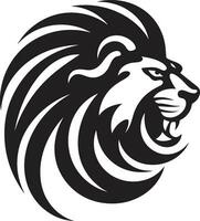 Graceful Power Black Vector Lion Emblem Fierce Ruler Lion Icon Logo Design