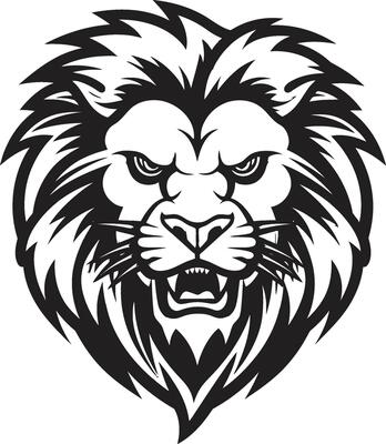 Roaring Power Black Lion Logo Icon Excellence Elegant Dominance Black Vector Lion Emblem