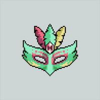 Pixel art illustration Party Mask. Pixelated Party Mask. Carnival pasty mask electronics icon pixelated for the pixel art game and icon for website and video game. old school retro. vector