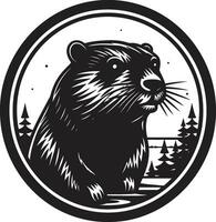 Beaver Silhouette Logo Sleek Beaver Icon vector