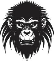 Baboon Leader Icon Baboon Kingdom Emblem vector