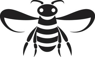Beehive Dynasty Heraldic Mark Sleek Black Honey Bee Emblem vector