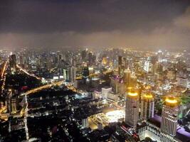 A aerial city view at night photo