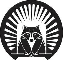 Minimalist Masked Bandit Emblem Raccoon Silhouette Badge of Honor vector