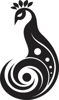 Royal Ebon Vector Peacock Symbol Sapphire Elegance Black Logo Design