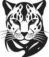 Fierce Beauty Black Vector Ocelot Design Jungle Intrigue Ocelot Symbol in Vector