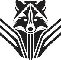 Raccoon Silhouette Minimalistic Symbol Black Masked Bandit Graphic Icon vector