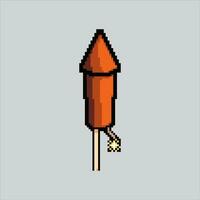 Pixel art illustration fireworks. Pixelated rocket. Rocket fireworks pixelated for the pixel art game and icon for website and video game. old school retro. vector