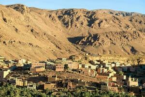 A city view in the mountains photo