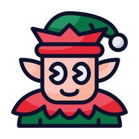 elf line filled icon vector