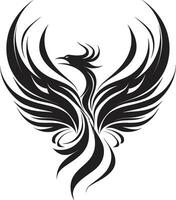 Phoenix Rising in Shadows Noir Phoenix Symbolism vector