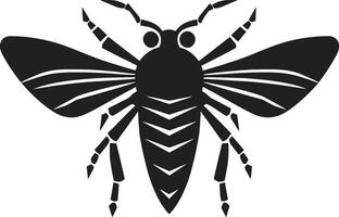 Cicada Serenade in Shadows Black Emblems Melody Sculpted Elegance in Sound A Primate Tribute in Black vector