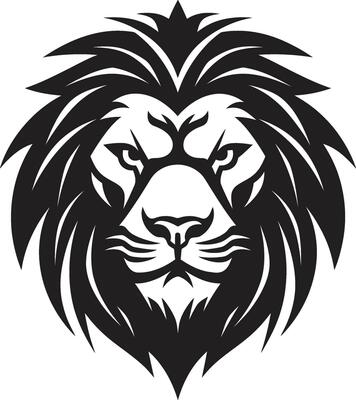 Ink Engraved King Vector Lion Logo Artistic Dominance Black Lion Emblem