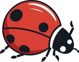 Silhouette of a Crawling Insect Vectorized Monochrome Ladybug Icon vector