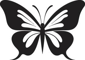 Winged Majesty Black Vector Logo Black Butterfly Icon A Timeless Mark