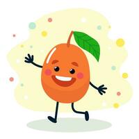 un Fruta con un alegre rostro. vector ilustración aislado en blanco antecedentes