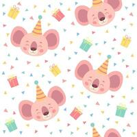 funny seamless patterns for babies. funny animals in cartoon style for birthday decoration. vector illustration