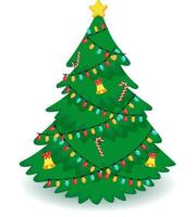 template for congratulations on christmas and new year in cartoon style vector