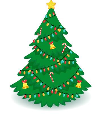 template for congratulations on christmas and new year in cartoon style