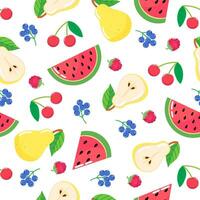 fruit and berries. seamless pattern. vector image. for printing on fabrics, paper cups, wrapping paper, phone cases. for party