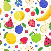 fruit and berries. seamless pattern. vector image. for printing on fabrics, paper cups, wrapping paper, phone cases. for party