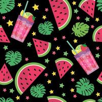 bebidas y rebanadas de fruta. sin costura modelo. vector imagen. para impresión en telas, papel tazas, envase papel, teléfono casos. para fiesta