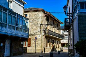 a narrow street in the old town photo