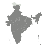 Map of India administrative regions with grey color. Indian map grey color png