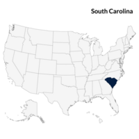 Karte von Süd Carolina. Süd Carolina Karte. USA Karte png