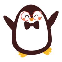 mano dibujo dibujos animados pingüino pegatina colocar. linda animal pegatina para niños, linda animal icono png