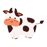 hand drawing set of cow sticker. cute animal sticker for kids, icon png