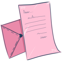 rose lettre et enveloppe png