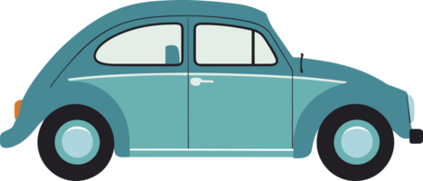 Blue Pastel Vintage Car Illustration png