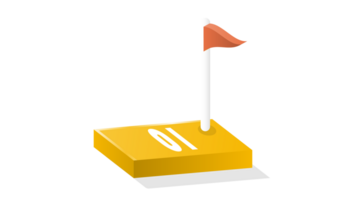 Bar chart rectangular 3d, Infographics elements diagram with 1 steps. png