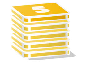 Bar chart rectangular 3d element and number 5. png