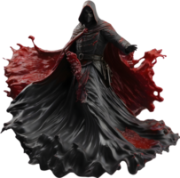 A ghost king with blood splattered all around. AI-Generated. png