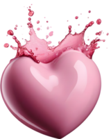 Liquid splashes in the shape of a heart. AI-Generated. png